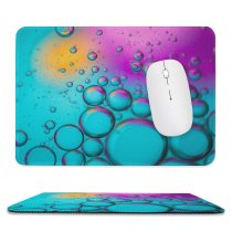 yanfind The Mouse Pad Bruno Bosse Abstract Bubbles Spectrum Colorful Teal Turquoise Pattern Design Stitched Edges Suitable for home office game