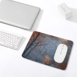 yanfind The Mouse Pad Landscape Leaf Plant Woodland Forest Creative Grove Pictures Outdoors Grey Snow Pattern Design Stitched Edges Suitable for home office game