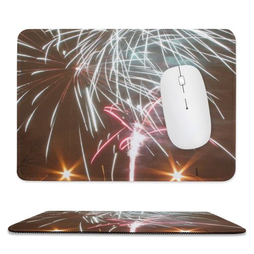 yanfind The Mouse Pad Fire July Fireworks Night Freedom Fireworks Firecracker Midnight Event Lighting Year Festival Pattern Design Stitched Edges Suitable for home office game