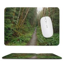 yanfind The Mouse Pad Coniferous Woods Fir Tropical Washington Tree Hike Forest Trail Old Growth Spruce Pattern Design Stitched Edges Suitable for home office game