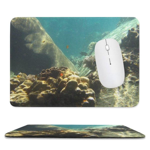 yanfind The Mouse Pad Marine Biology Scuba Snorkel Reef Reef Coral Seascape Sea Rock Scene Life Pattern Design Stitched Edges Suitable for home office game