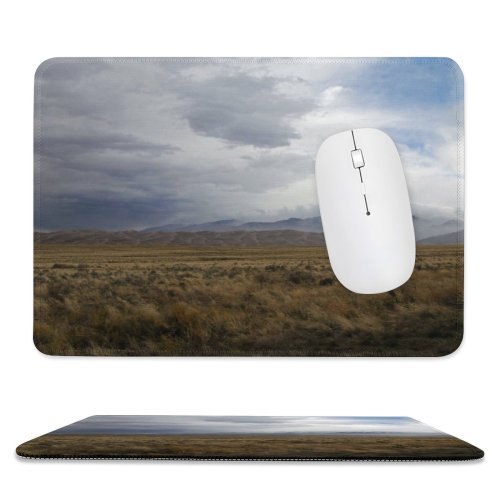 yanfind The Mouse Pad Landscape Horizon Fields Storm Pictures PNG Grassland Cloud Outdoors Grey Grass Pattern Design Stitched Edges Suitable for home office game