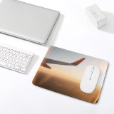 yanfind The Mouse Pad Blur Golden Airplane Sunset Window Aircraft Landscape Plane Daylight Travel Light Sun Pattern Design Stitched Edges Suitable for home office game