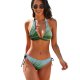yanfind Bikini Palm Leaf Abstract Sky Gradient Palms Tropic Tropics Tropical Simple Basic Plant Women's Sexy Backless Swimwear Two Piece Summer