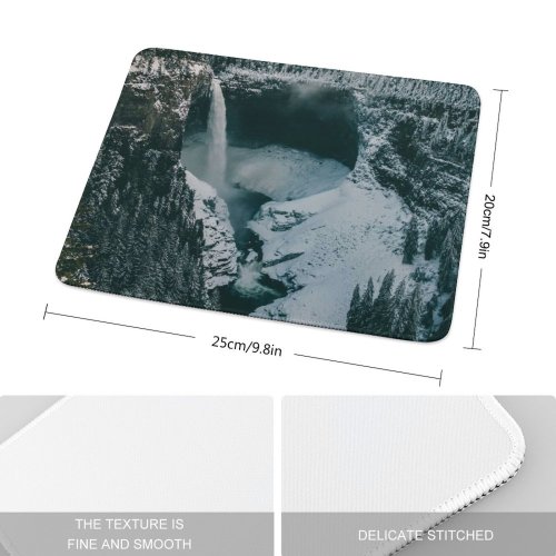 yanfind The Mouse Pad Abies Road Clearwater Plant River Pictures PNG Outdoors Waterfall Snow Grey Pattern Design Stitched Edges Suitable for home office game