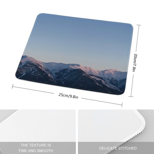 yanfind The Mouse Pad Landscape Peak Sunrise Horizon Font Explore Pictures Winter Outdoors Grey Snow Pattern Design Stitched Edges Suitable for home office game