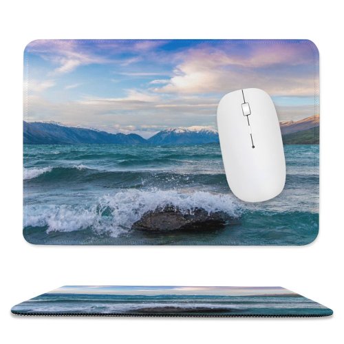 yanfind The Mouse Pad Dominic Kamp Lake Ohau Glacier Mountains Zealand Pattern Design Stitched Edges Suitable for home office game