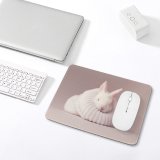 yanfind The Mouse Pad Cute Rabbit Newborn Baby Bunny Sock Cute Bunny Pattern Design Stitched Edges Suitable for home office game