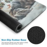yanfind The Mouse Pad Pet Outdoors Kitten Portrait Wildlife Cute Little Staring Furry Cat Eye Whisker Pattern Design Stitched Edges Suitable for home office game