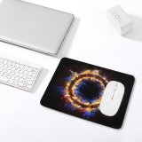 yanfind The Mouse Pad Abstract Fire Ring Energy Flames Pattern Design Stitched Edges Suitable for home office game