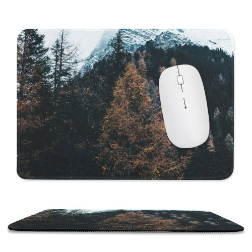 yanfind The Mouse Pad Abies Rieserferner Pine Plant Forest Creative Spruce Dying Pictures Snow Tree Pattern Design Stitched Edges Suitable for home office game