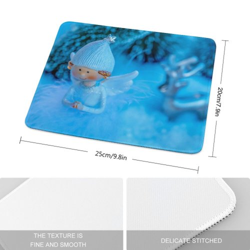 yanfind The Mouse Pad Cute Teddy Bear Park Bench Soft Toy Wooden Evening Pattern Design Stitched Edges Suitable for home office game