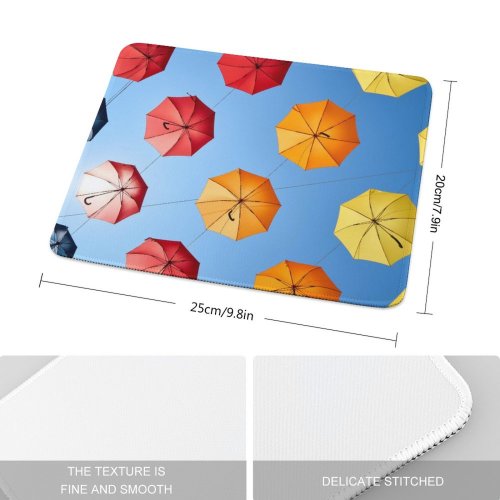 yanfind The Mouse Pad Nico Kaiser Umbrellas Sky Colorful Sky Multicolor Pattern Design Stitched Edges Suitable for home office game