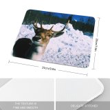 yanfind The Mouse Pad Frozen Deer Tree Frost Winter Frosty Outdoors Reindeer Lapland Ice Wood Wildlife Pattern Design Stitched Edges Suitable for home office game