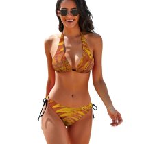 yanfind Bikini Abstract Autumn Circles Texture Bspo Women's Sexy Backless Swimwear Two Piece Summer