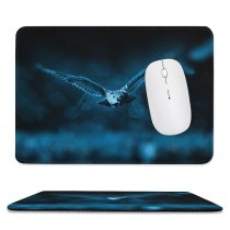 yanfind The Mouse Pad Comfreak Black Dark Owl Dark Moonlight Forest Bokeh Flying Pattern Design Stitched Edges Suitable for home office game