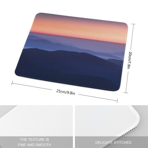 yanfind The Mouse Pad Claudio Testa Sunset Sky Mountains Foggy Mountain Range Pattern Design Stitched Edges Suitable for home office game
