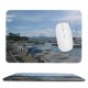 yanfind The Mouse Pad Marina Harbor Lake Sea Sky Infrastructure Vehicle Dock Boat Summer Port Garda Pattern Design Stitched Edges Suitable for home office game