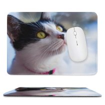 yanfind The Mouse Pad Funny Curiosity Cute Baby Young Little Eye Pretty Portrait Pet Whisker Downy Pattern Design Stitched Edges Suitable for home office game