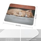 yanfind The Mouse Pad Young Kitty Pet Sleeping Resting Felidae Kitten Tabby Field Cute Little Focus Pattern Design Stitched Edges Suitable for home office game