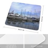 yanfind The Mouse Pad Building Harbor Vehicle Richards Boat Sea Reflection Sky Dock Mast Marina Watercraft Pattern Design Stitched Edges Suitable for home office game