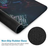 yanfind The Mouse Pad Black Dark Skyscrapers Shanghai Cityscape Aerial Night City Lights Pattern Design Stitched Edges Suitable for home office game