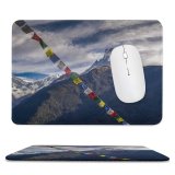 yanfind The Mouse Pad Scenery Range Nepal Slope Mountain Snow Activities Machhapuchhare Free Ice Flag Pattern Design Stitched Edges Suitable for home office game
