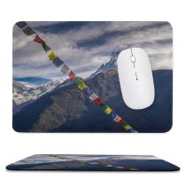 yanfind The Mouse Pad Scenery Range Nepal Slope Mountain Snow Activities Machhapuchhare Free Ice Flag Pattern Design Stitched Edges Suitable for home office game