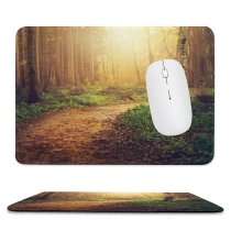 yanfind The Mouse Pad Dorothe Forest Path Sunlight Trees Woods Autumn Pattern Design Stitched Edges Suitable for home office game