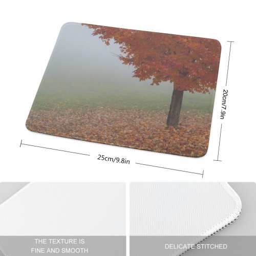 yanfind The Mouse Pad Landscape Plant Domain Foliage Upstate Pictures Grey Tree Season York Leaves Pattern Design Stitched Edges Suitable for home office game