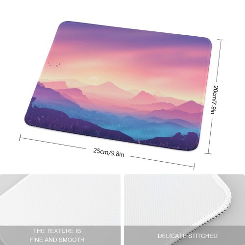yanfind The Mouse Pad Coyle Valley Landscape Mountains Gradient Colorful Scenery Layers Panorama Pattern Design Stitched Edges Suitable for home office game