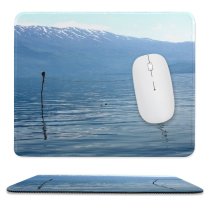 yanfind The Mouse Pad Flower Lake Shore Mountain Sky Reflection Poppies Blu Lake Calm Loch Sound Pattern Design Stitched Edges Suitable for home office game
