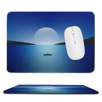 yanfind The Mouse Pad Moon Night Seascape Sailing Boat Minimal Pattern Design Stitched Edges Suitable for home office game