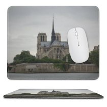 yanfind The Mouse Pad Building City Paris Town France Sky Cathedral Place Tree Church Worship Notre Pattern Design Stitched Edges Suitable for home office game