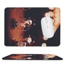 yanfind The Mouse Pad Blur Focus Dark Design Shining Illuminated Insubstantial Technology Light Luminescence Abstract Round Pattern Design Stitched Edges Suitable for home office game