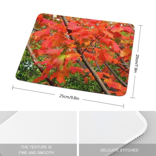 yanfind The Mouse Pad Maple Woody Leaves Maple Plant Fall Flower Flowering Leaf Tree Autumn Seasons Pattern Design Stitched Edges Suitable for home office game