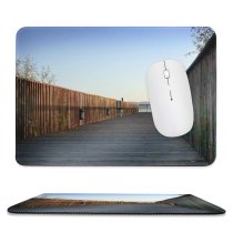 yanfind The Mouse Pad Bridges Boardwalk Wood Buildings Sky Outdoor Walkway Building Architecture Sky Dock Tree Pattern Design Stitched Edges Suitable for home office game