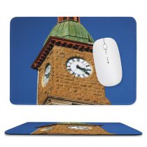 yanfind The Mouse Pad Building Christianity Steeple Religion Tower Clock Church Sky Classic Bell Stone Spire Pattern Design Stitched Edges Suitable for home office game