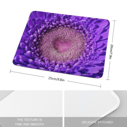 yanfind The Mouse Pad Comfreak Flowers Violet Closeup Macro Daisy Flower Heart Blossom Beautiful Pattern Design Stitched Edges Suitable for home office game