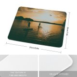 yanfind The Mouse Pad Boats Calming Paddle Serene Golden Afterglow Scenery Clouds Sunset Cloudiness Paddling Ripples Pattern Design Stitched Edges Suitable for home office game