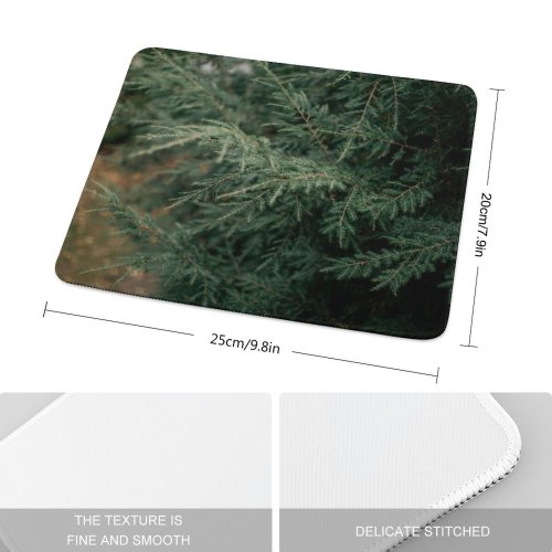 yanfind The Mouse Pad Abies Tree Greenery Pine Portland Plant Branches Fir Larch Spruce PNG Pattern Design Stitched Edges Suitable for home office game