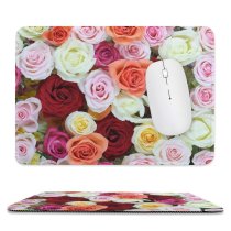 yanfind The Mouse Pad Dance Yokoo Flowers Rose Colorful Floral Blossom Beautiful Pattern Design Stitched Edges Suitable for home office game