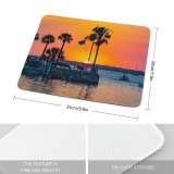 yanfind The Mouse Pad Boats Afterglow Vacation Palm Coconut Scenery Sunset Oceanside Leisure Beach Ripples Watercrafts Pattern Design Stitched Edges Suitable for home office game