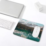 yanfind The Mouse Pad Cristina Gottardi Glacier Mountains Snow Covered Fir Trees Mirror Lake Reflection Landscape Pattern Design Stitched Edges Suitable for home office game