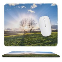 yanfind The Mouse Pad Field Tranquil Fields Morning Winter Natural Atmospheric Hills Cloud Sunset Landscape Sky Pattern Design Stitched Edges Suitable for home office game