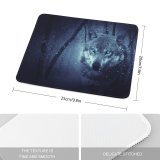 yanfind The Mouse Pad Black Dark Wolf Eyes Snowfall Winter Night Forest Pattern Design Stitched Edges Suitable for home office game