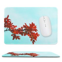 yanfind The Mouse Pad Maple Sky Stem Copyspace Autumn Leaves Branch Letter Plant Branch Flower Flowering Pattern Design Stitched Edges Suitable for home office game