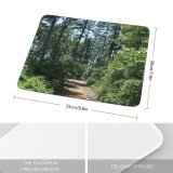 yanfind The Mouse Pad Coniferous Woods Fir Tropical Tree Trail Road Forest Trees Way Natural Road Pattern Design Stitched Edges Suitable for home office game