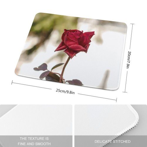 yanfind The Mouse Pad Dry Rose Plant Frost PNG Pictures Winter Flower Beautiful Blossom Images Pattern Design Stitched Edges Suitable for home office game
