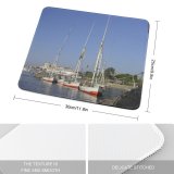 yanfind The Mouse Pad Marina Watercraft Harbor Sail Mast Sailboat Sea Aswan Vehicle Nile Ship Boat Pattern Design Stitched Edges Suitable for home office game